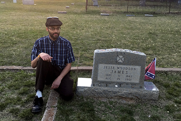 At the alleged Jesse James gravesite in Granbury, TX