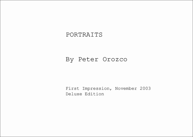 Portraits chapbook - title page
