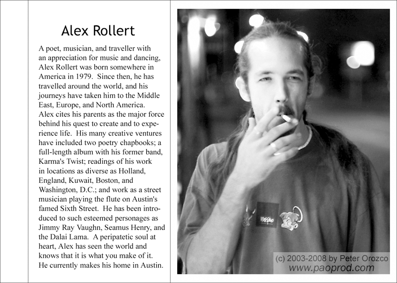 Portraits chapbook - Alex Rollert