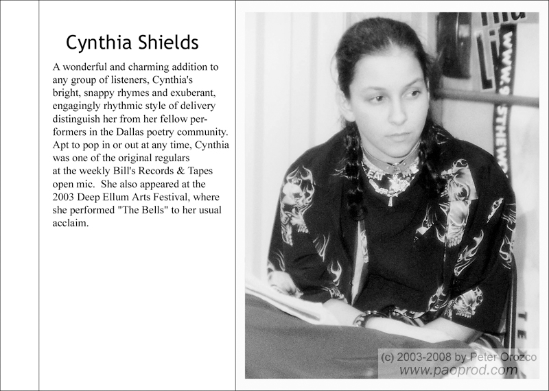 Portraits chapbook - Cynthia Shields