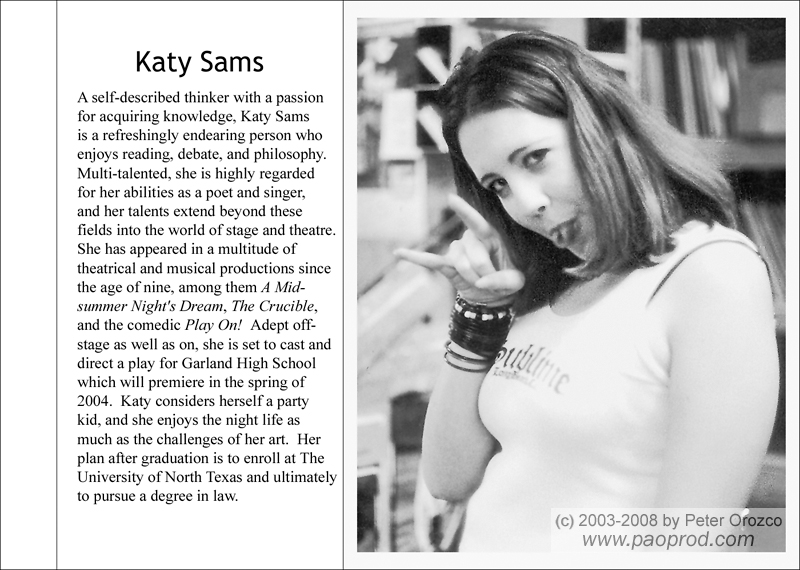 Portraits chapbook - Katy Sams