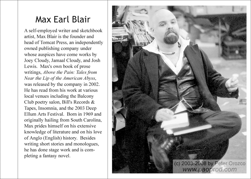 Portraits chapbook - Max Earl Blair