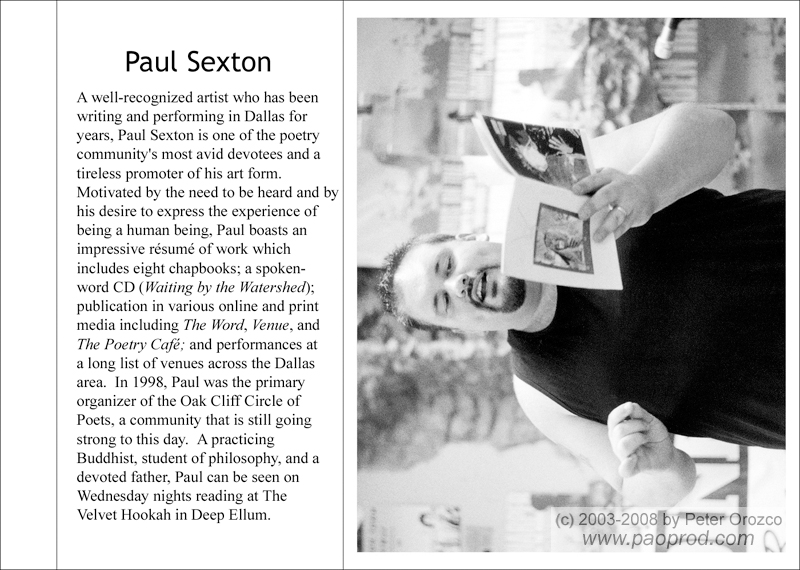 Portraits chapbook - Paul Sexton