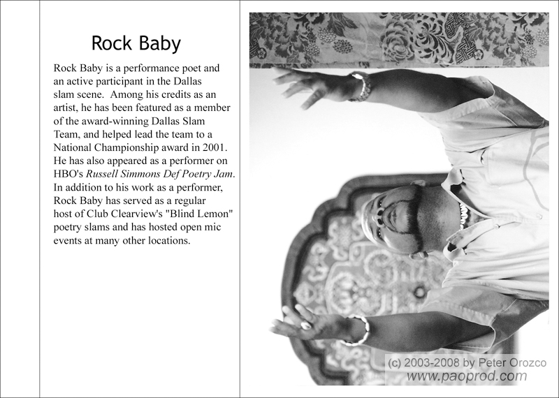 Portraits chapbook - Rock Baby