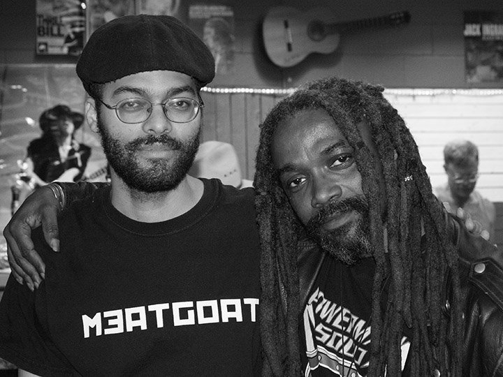 With Joey Cloudy at the Lost Art Open Mic. Photo by Lisa Walker.