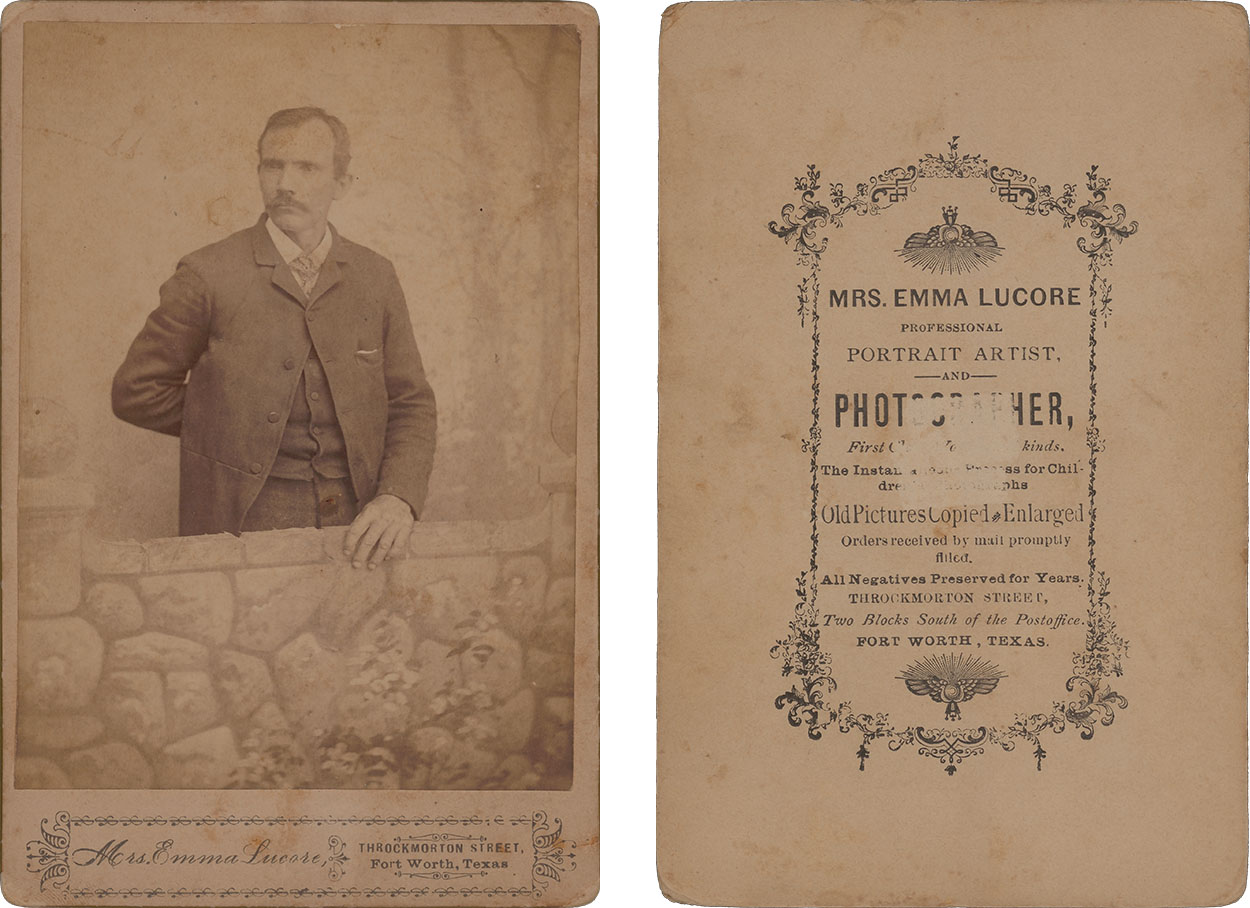 Mrs. Emma Lucore cabinet card, Throckmorton Street