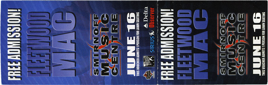 Fleetwood Mac concert ticket, June 16, 2004