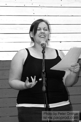 Janice Hartz-Pettit at the Lost Art Open Mic