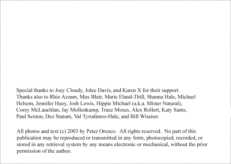 Portraits chapbook - copyright page