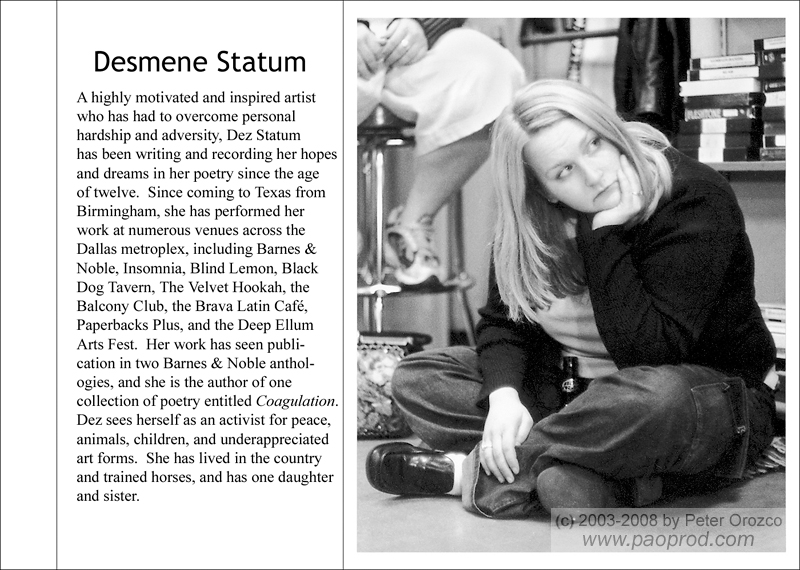 Portraits chapbook - Desmene Statum